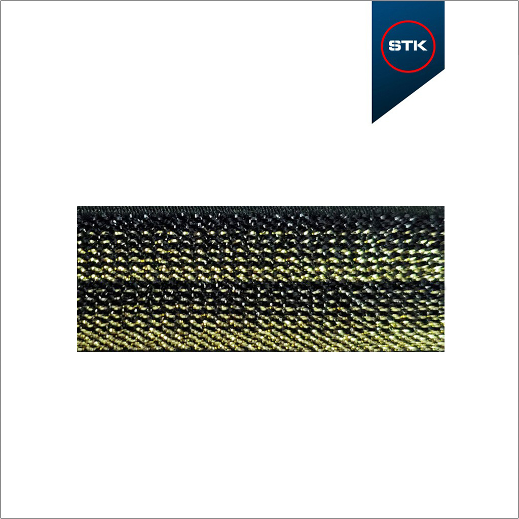 EL&Aacute;STICO STK DIAGONAL MESCL 20MM LUREX PTO / LUREX DOUR