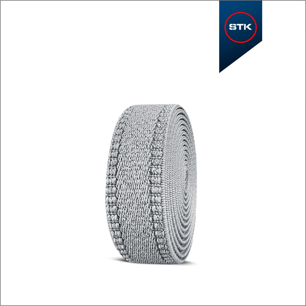 EL&Aacute;STICO STK 2301 25MM CINZA 1720 / LUREX PRATA