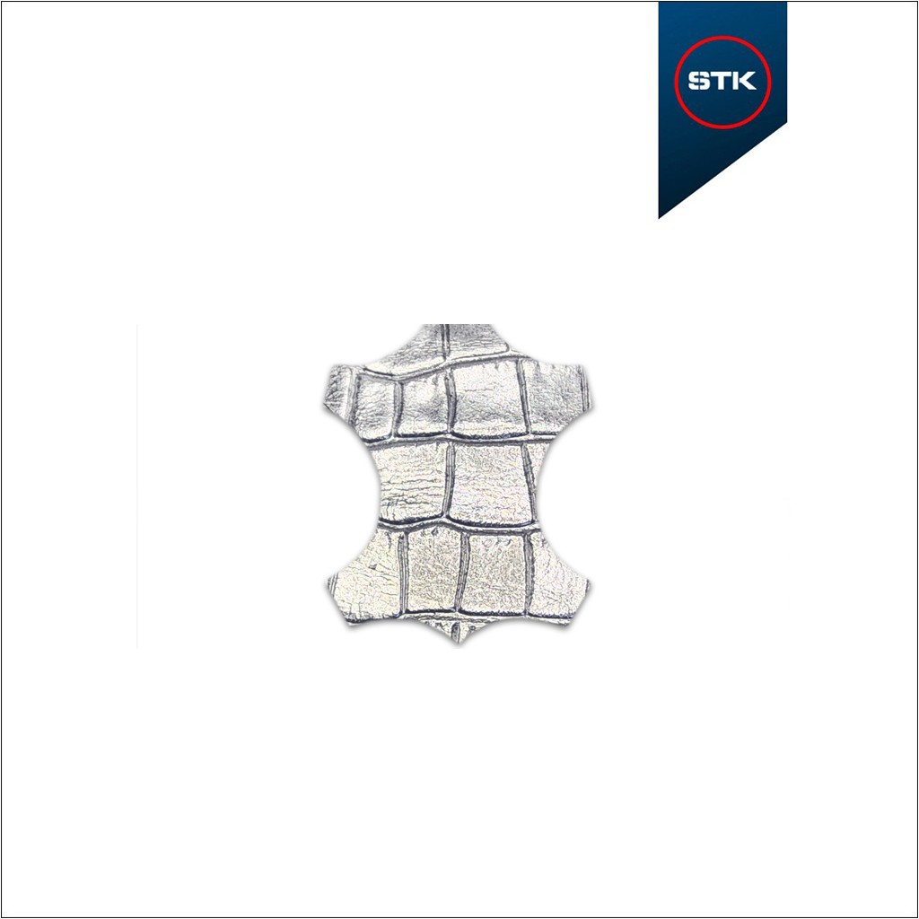 COURO STK METALIZADO CROCO PRATA